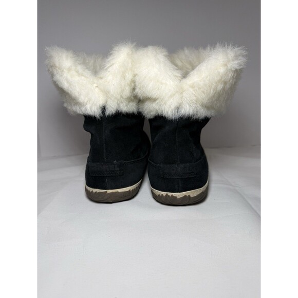Sorel Explorer Joan Black Suede Leather Faux Fur Winter Boots Women's US 8.5 - Picture 2 of 7